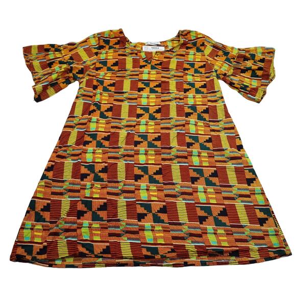 Lapogee Dress Womens 2X Orange Casual Half Bell Sleeve A-Line Scarf Set - Picture 1 of 16